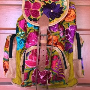 Mexican embroidered backpack